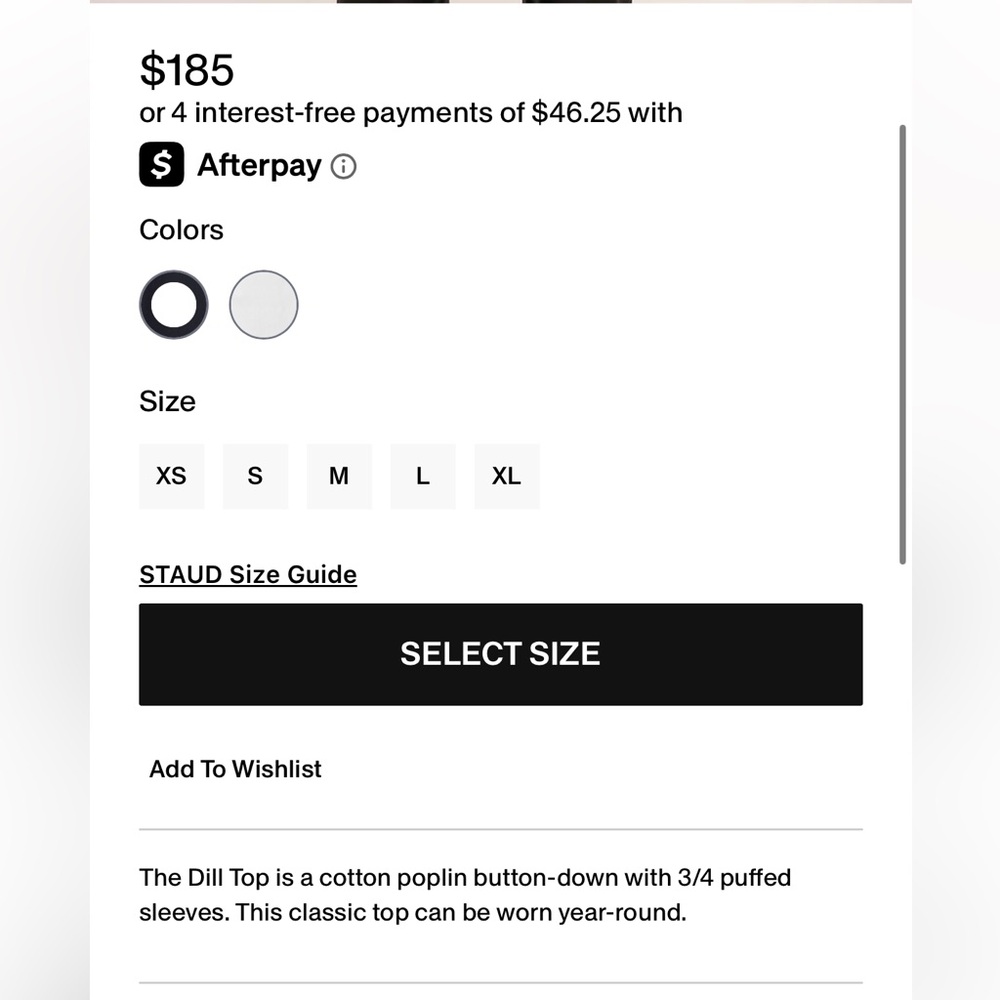 STAUD Dill Top - Black - Medium - Picture 3 of 6